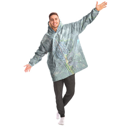 Saddleback, Maine Ski Trail Map - Snug Hoodie - Powderaddicts