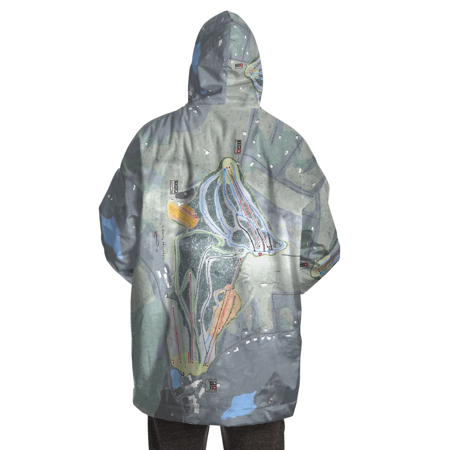 Liberty Mountain, Pennsylvania Ski Trail Map Snug Hoodie