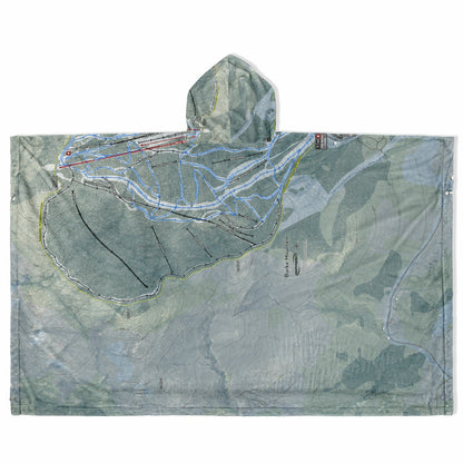 Burke Mountain, Vermont Ski Resort Map Flannel Blanket Poncho
