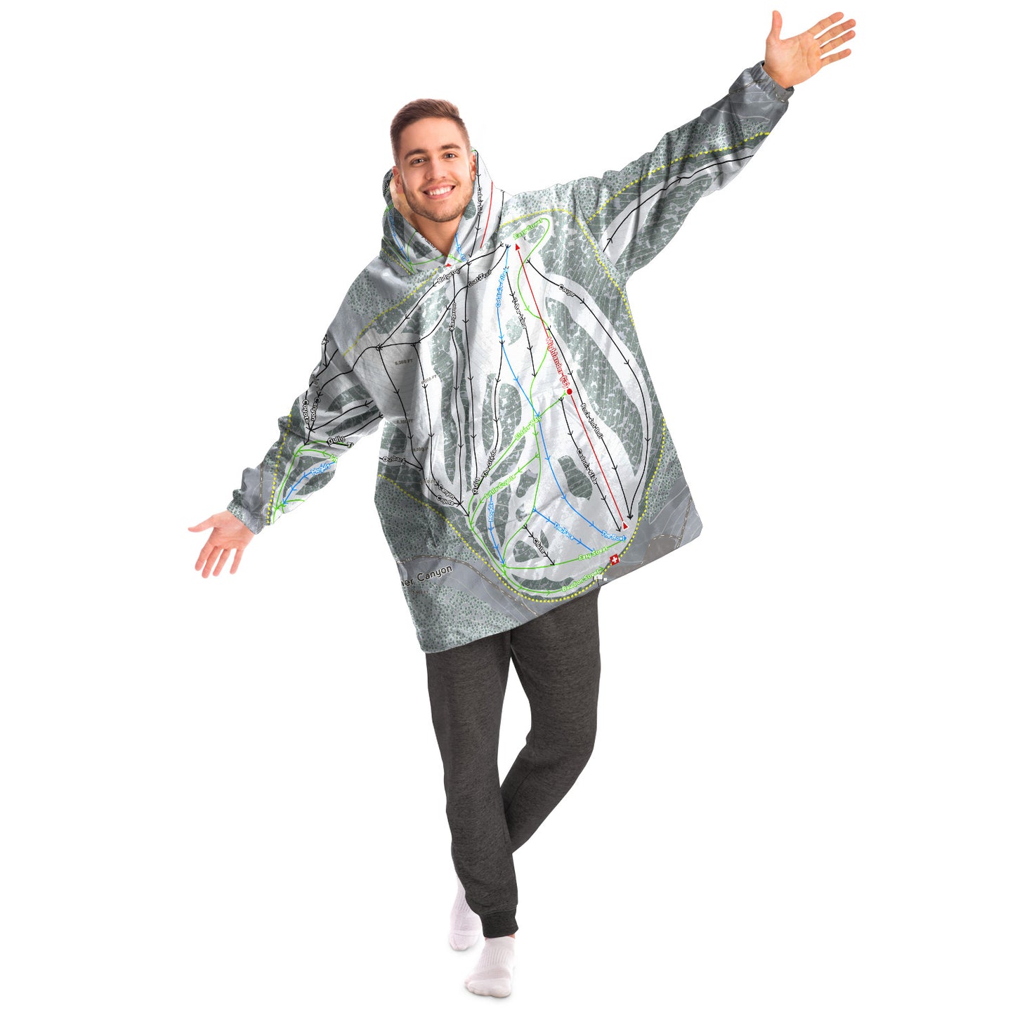 Warner Canyon, Oregon Ski Trail Map Snug Hoodie