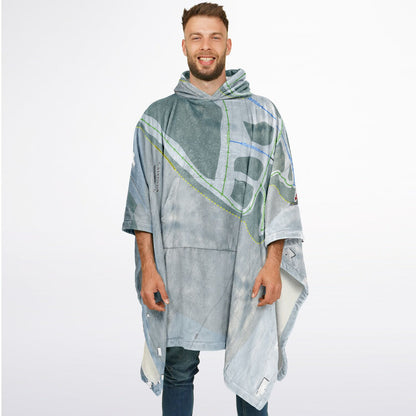 Cazenovia, New York Ski Resort Map Flannel Blanket Poncho