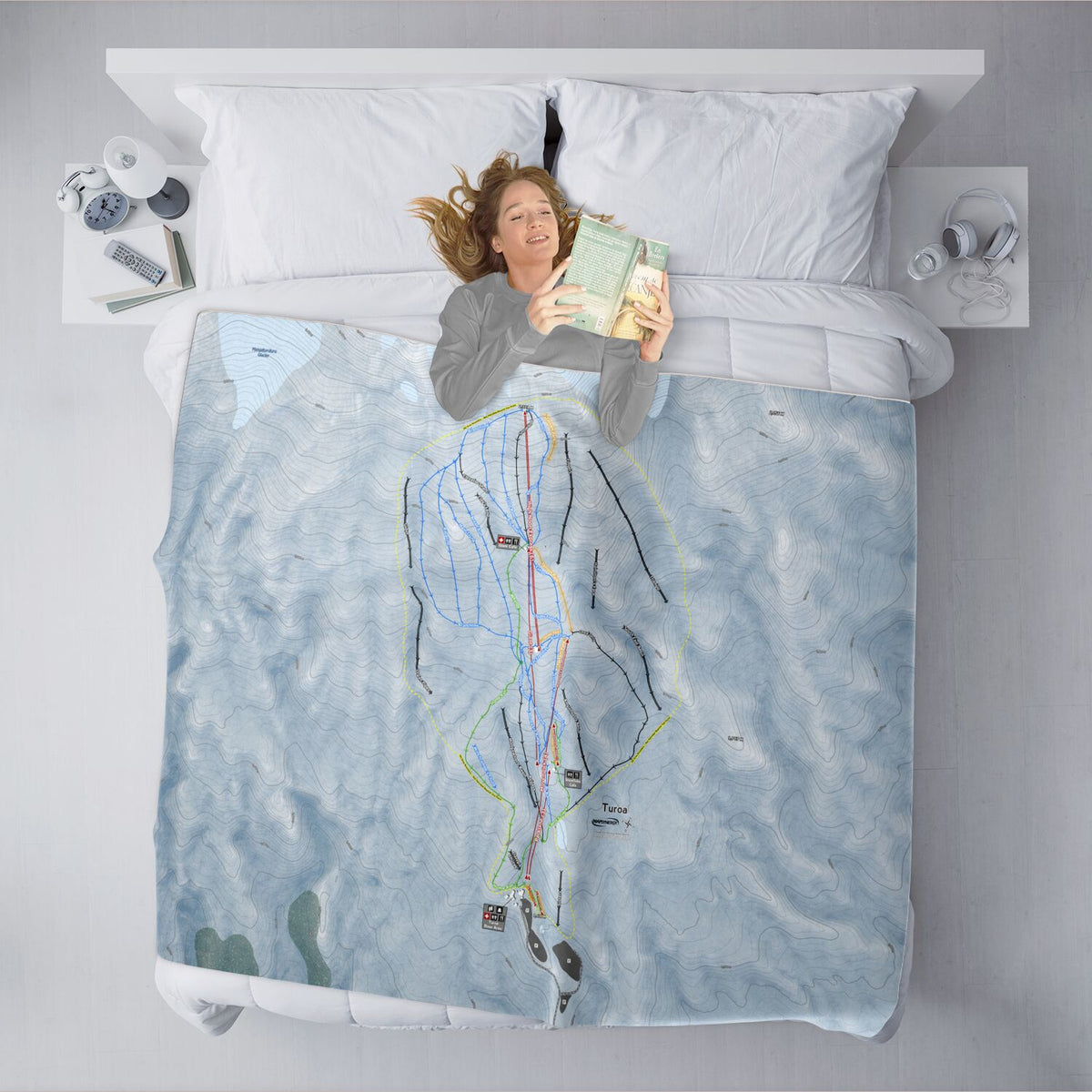 Turoa, New Zealand Ski Resort Map XL Blanket