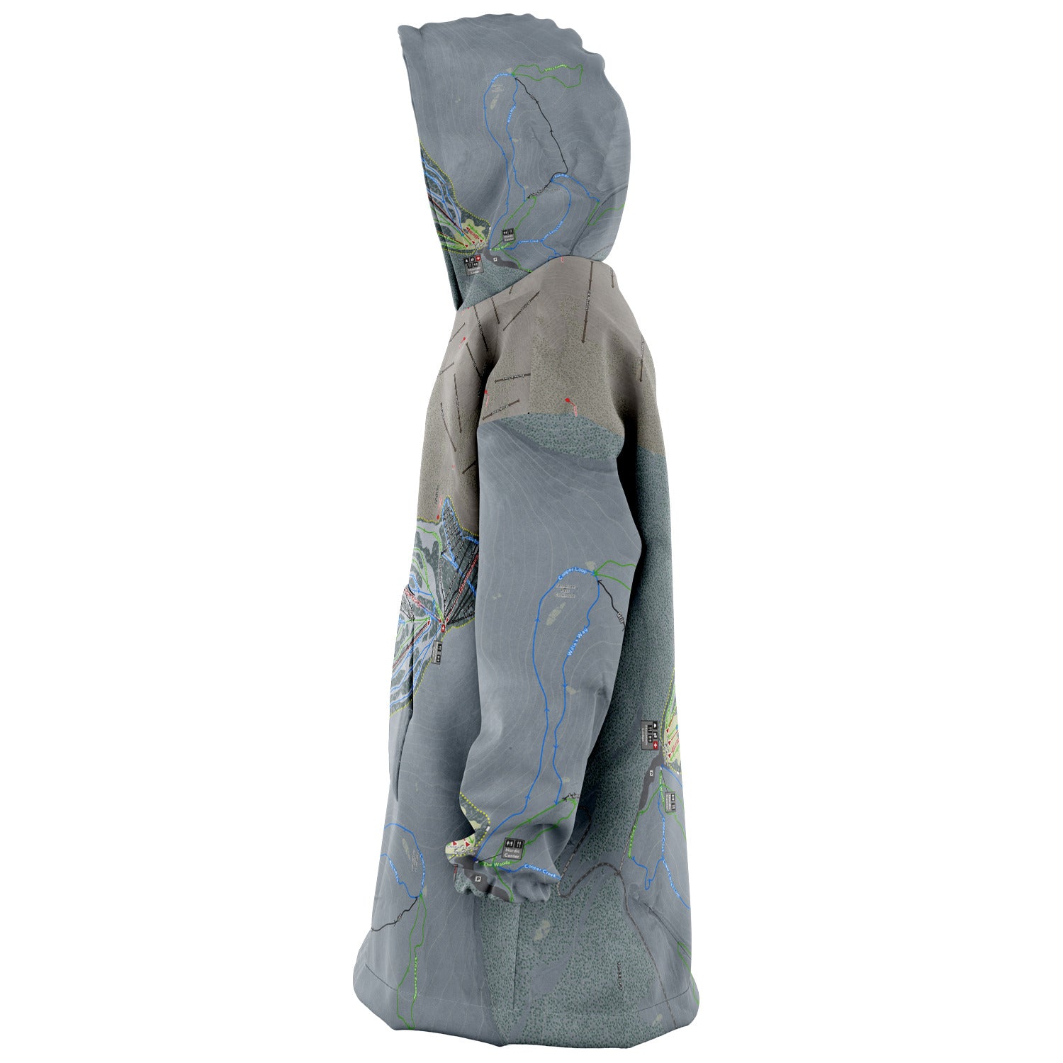 Ski Cooper, Colorado Ski Trail Map - Snug Hoodie