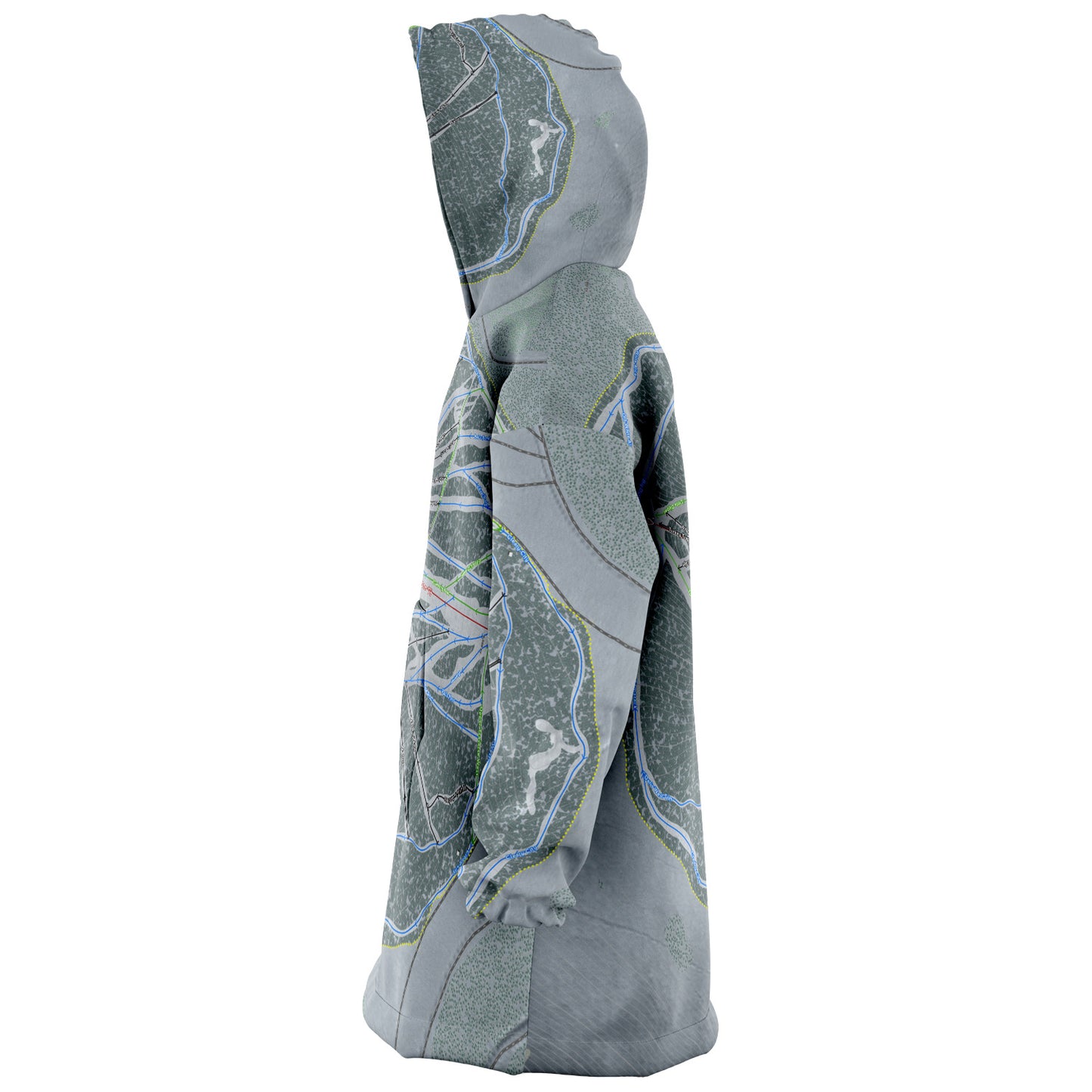 Ski Land, Alaska Ski Trail Map Snug Hoodie