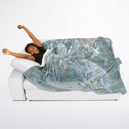 Solitude, Utah Ski Resort Map Flannel Blanket Poncho