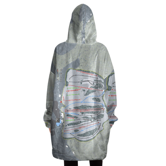 Ski Bradford, Massachusetts Ski Trail Map Snug Hoodie - Powderaddicts