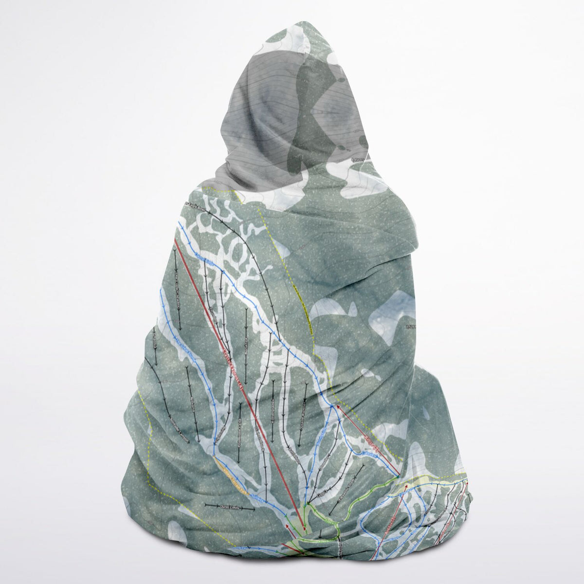 Diamond Peak, Nevada Ski Trail Map - Youth Hooded Blanket