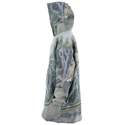 Snowy Range, Wyoming Ski Trail Map Snug Hoodie - Powderaddicts