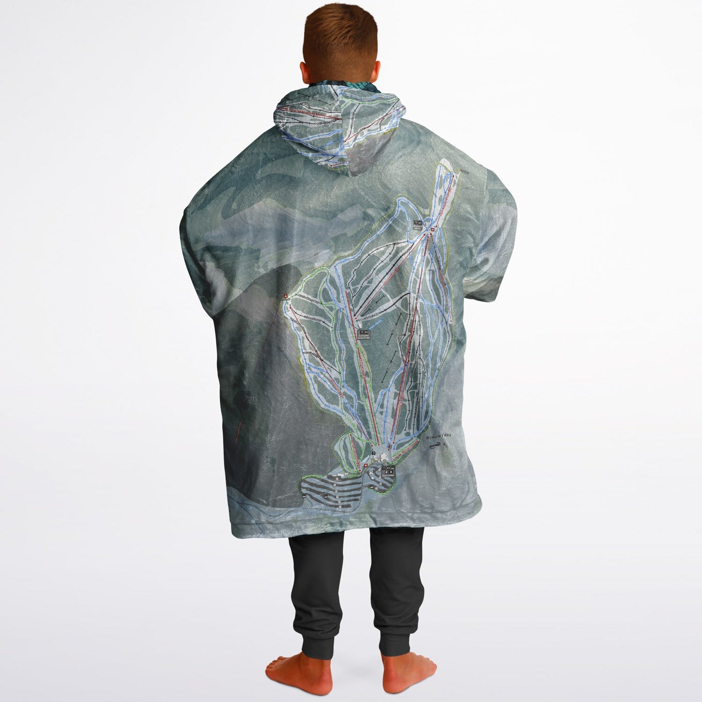 Waterville Valley, New Hampshire Ski Resort Map Reversible Snug Hoodie
