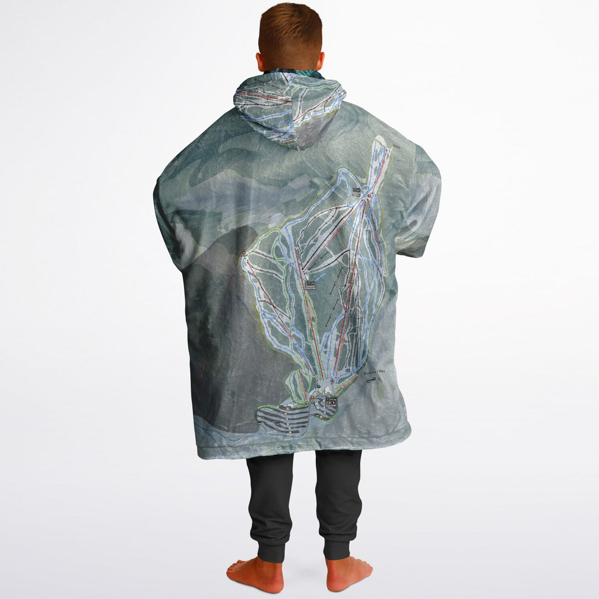 Waterville Valley, New Hampshire Ski Resort Map Reversible Snug Hoodie