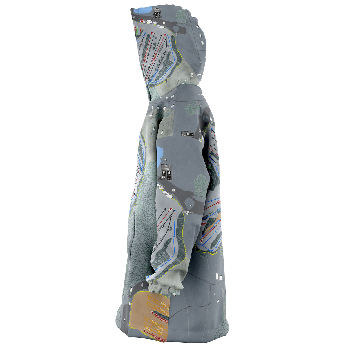 Nashoba Valley, Massachusetts Ski Trail Map Snug Hoodie