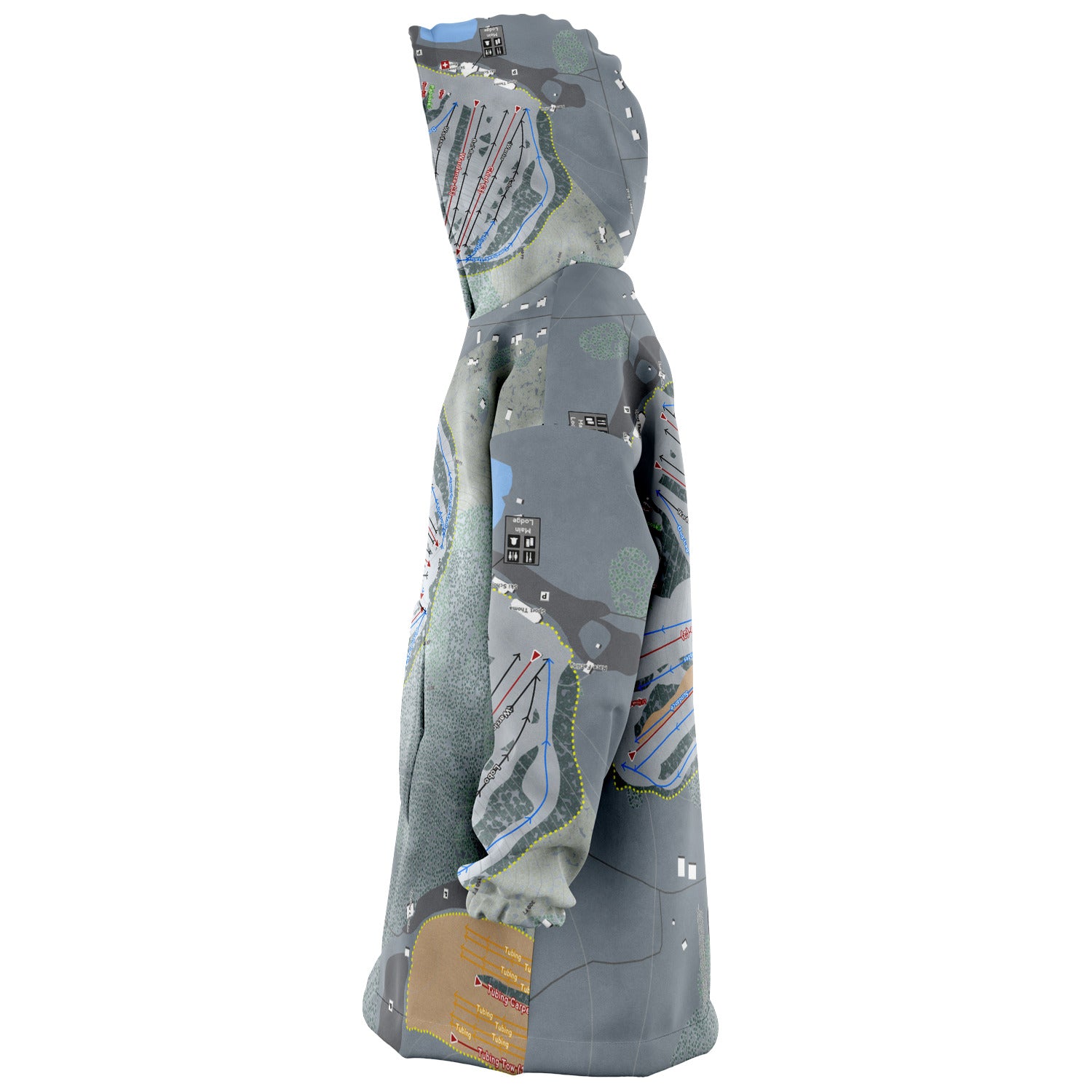 Nashoba Valley, Massachusetts Ski Trail Map Snug Hoodie