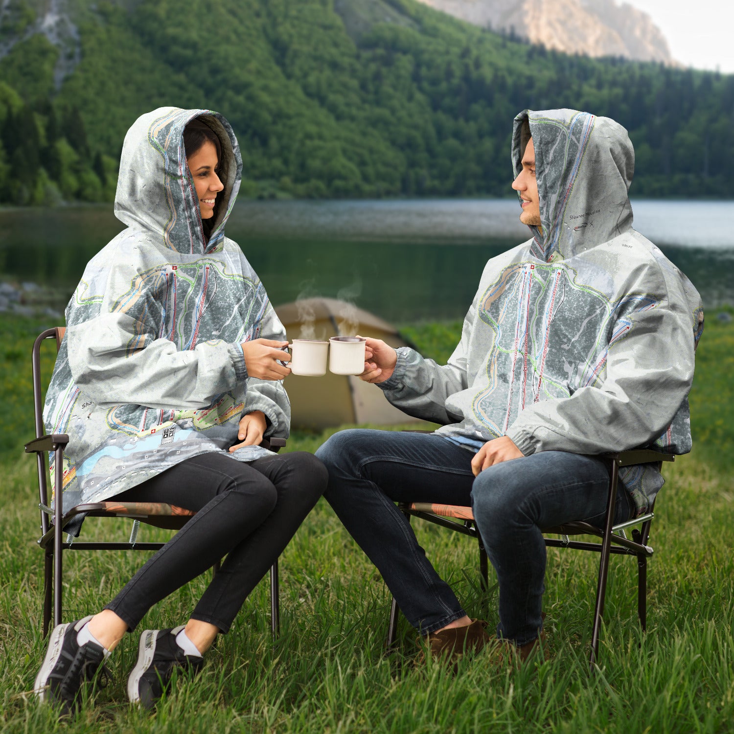 Shawnee Mountain, Pennsylvania Ski Trail Map Snug Hoodie