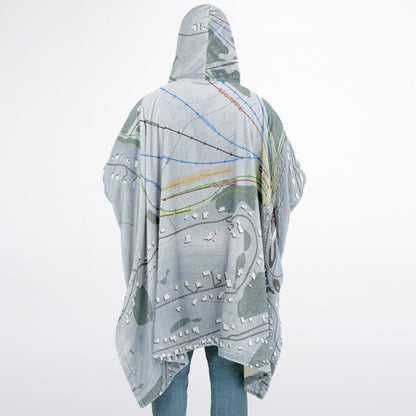 Tahoe Donner, California Ski Resort Map Flannel Blanket Poncho