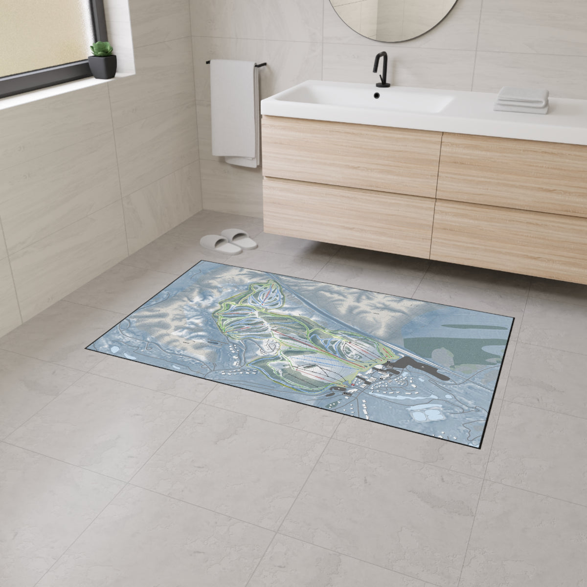 Crystal Mountain, Michigan Ski Resort Map Heavy Duty Floor Mat