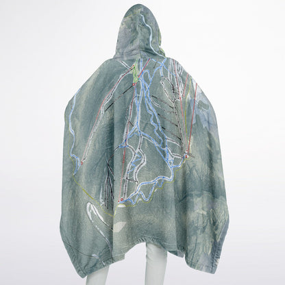 Whiteface Mountain, New York Ski Resort Map Flannel Blanket Poncho