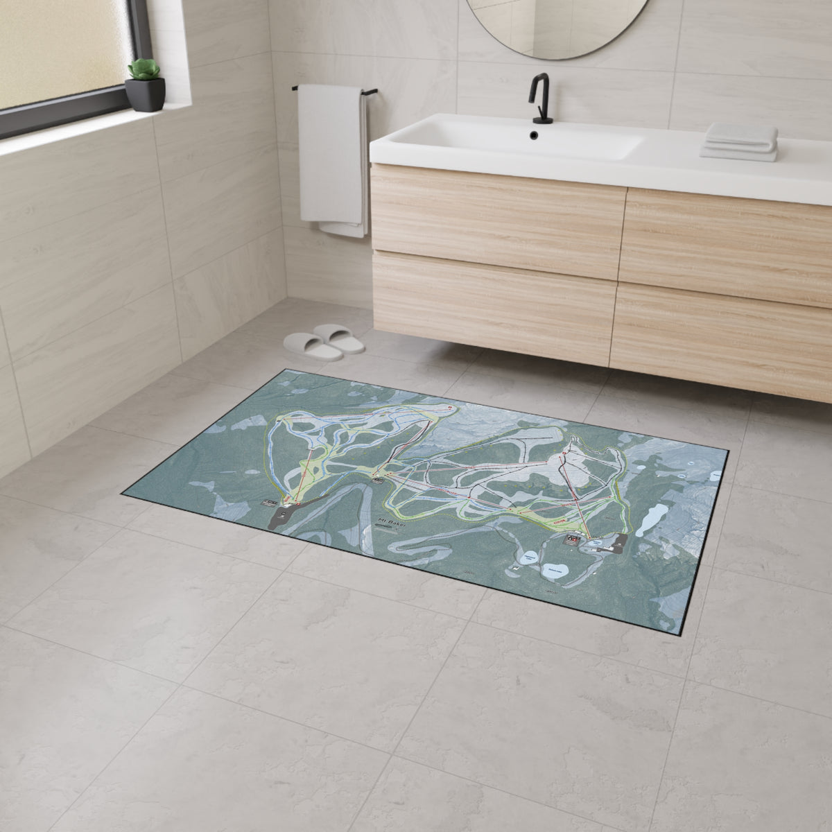 Mt Baker, Washington Ski Resort Map Heavy Duty Floor Mat