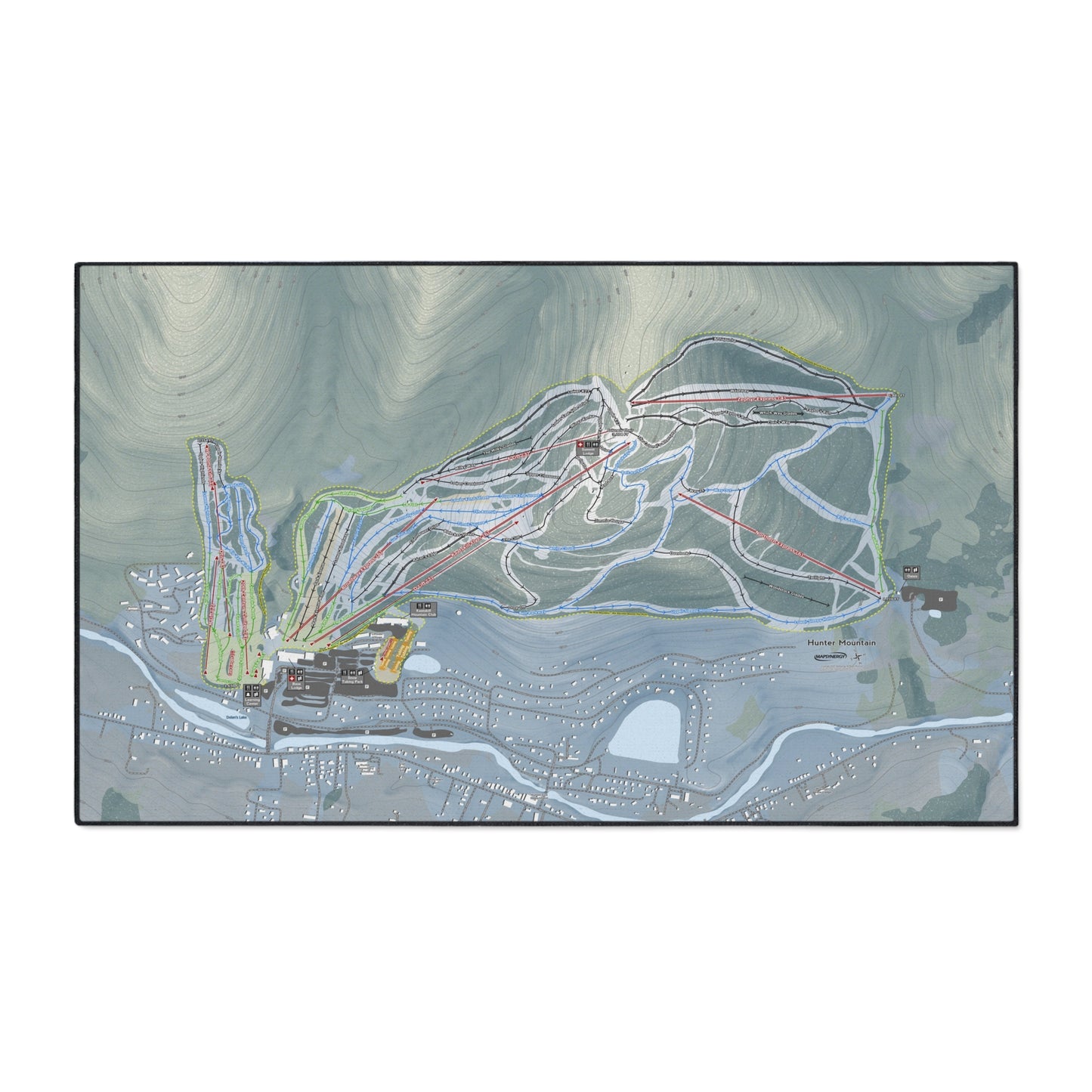 Hunter Mountain, New York Ski Resort Map Heavy Duty Floor Mat