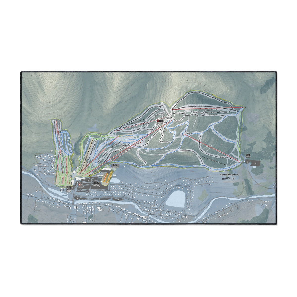Hunter Mountain, New York Ski Resort Map Heavy Duty Floor Mat