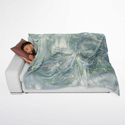 Tremblant, Quebec Ski Resort Map Flannel Blanket Poncho