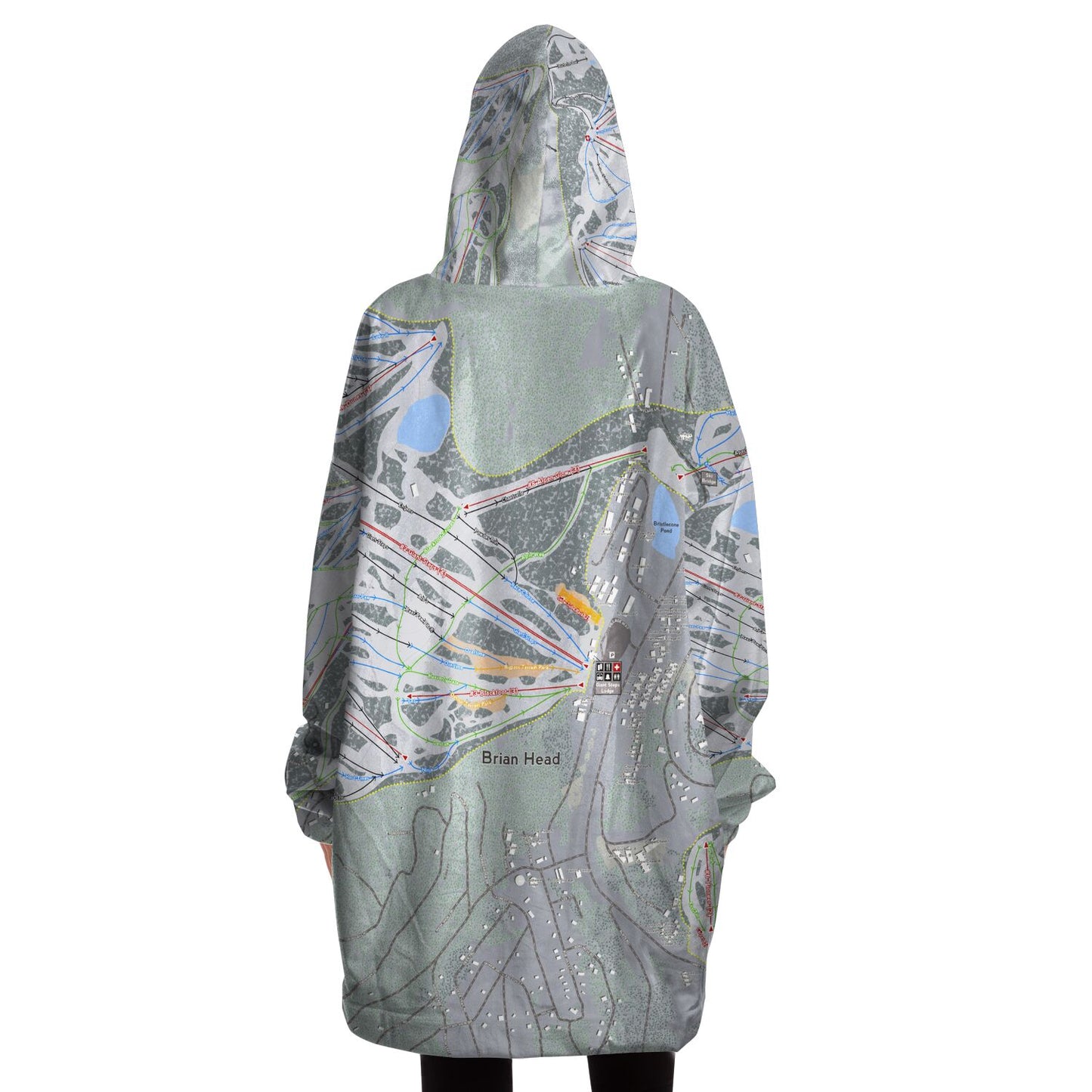 Brian Head, Utah Ski Trail Map - Snug Hoodie - Powderaddicts