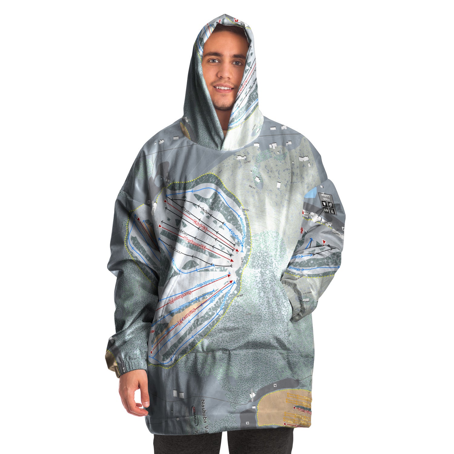 Nashoba Valley, Massachusetts Ski Trail Map Snug Hoodie