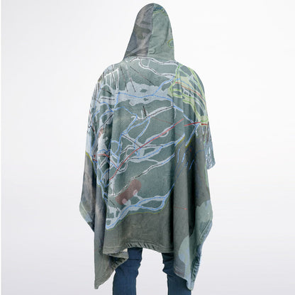 Fernie, British Columbia Ski Resort Map Flannel Blanket Poncho