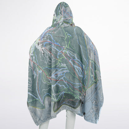 Deer Valley, Utah Ski Resort Map Flannel Blanket Poncho