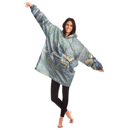 Crotched Mountain, New Hampshire Ski Trail Map - Snug Hoodie - Powderaddicts