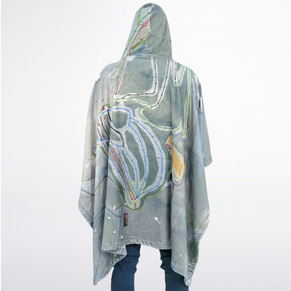 Liberty Mountain, Pennsylvania Ski Resort Map Flannel Blanket Poncho