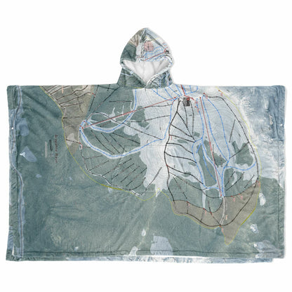 Arapahoe Basin, Colorado Ski Resort Map Flannel Blanket Poncho