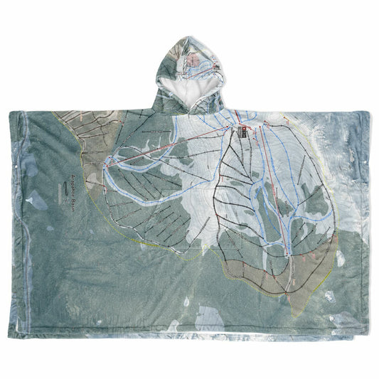 Arapahoe Basin, Colorado Ski Resort Map Flannel Blanket Poncho