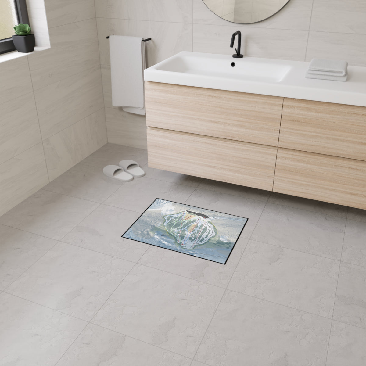 Norway Mountain, Michigan Ski Resort Map Heavy Duty Floor Mat