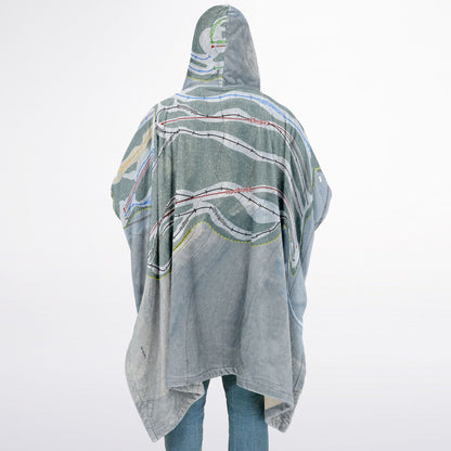 Jack Frost, Pennsylvania Ski Resort Map Flannel Blanket Poncho