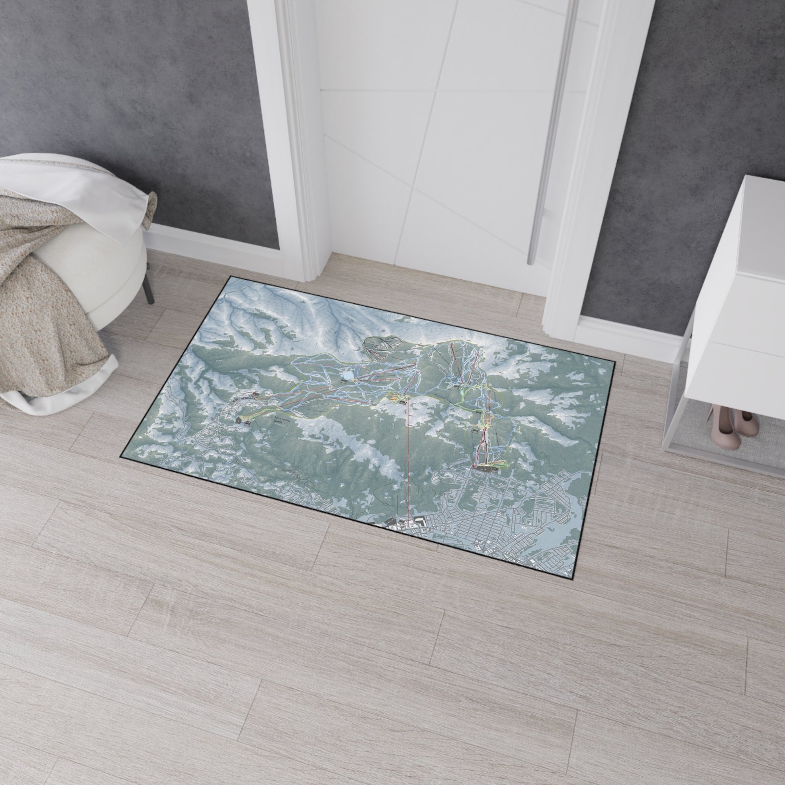 Heavenly, Nevada Ski Resort Map Heavy Duty Floor Mat