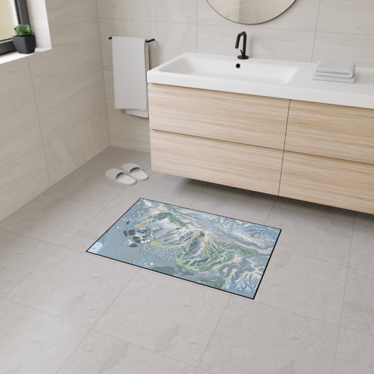 Boyne Mountain, Michigan Ski Resort Map Heavy Duty Floor Mat