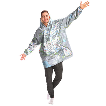 Donner Ski Ranch, California Ski Trail Map - Snug Hoodie - Powderaddicts