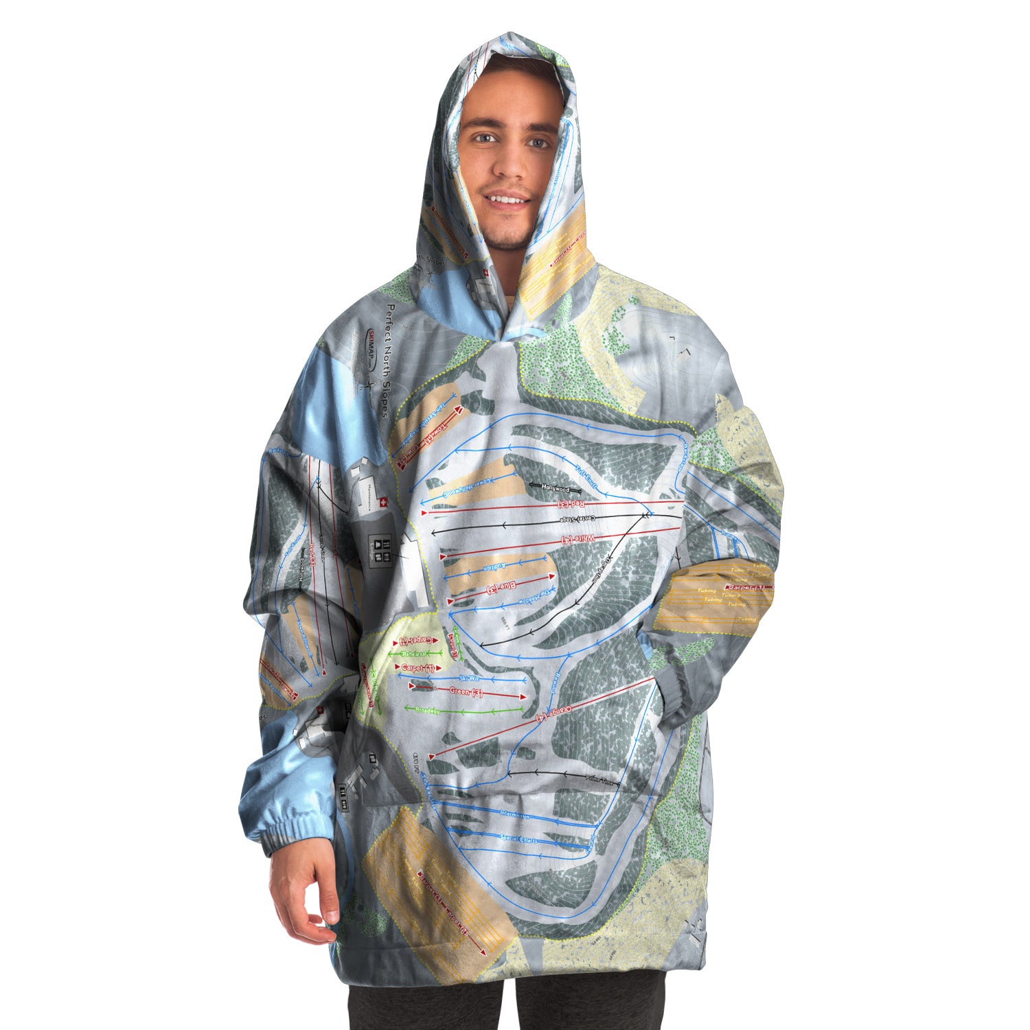 Perfect North Slopes, Indiana Ski Trail Map - Snug Hoodie