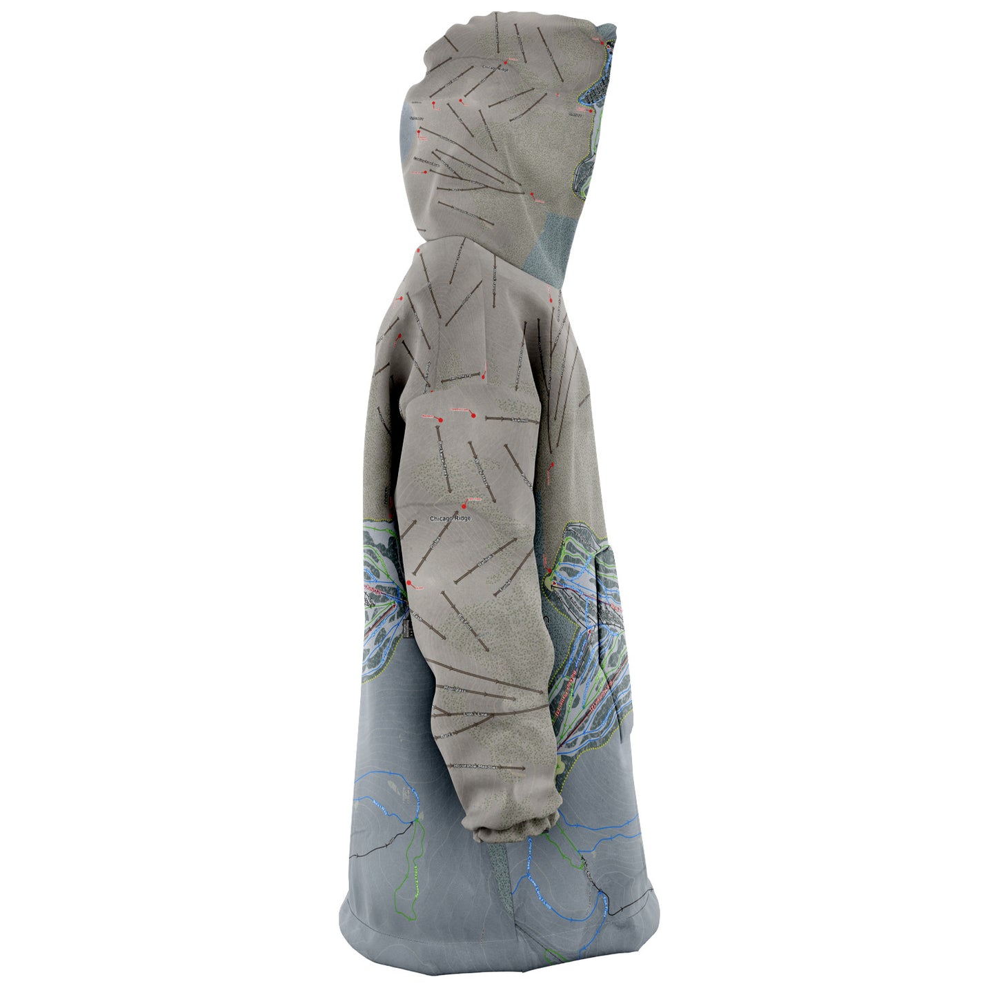 Ski Cooper, Colorado Ski Trail Map - Snug Hoodie