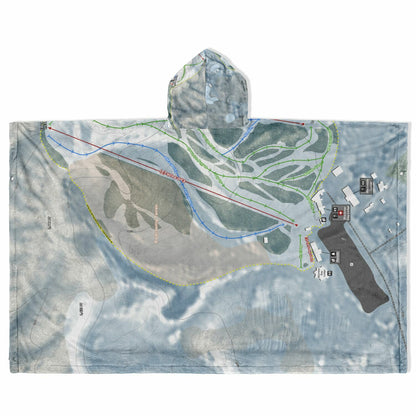 Caberfae Peaks, Michigan Ski Resort Map Flannel Blanket Poncho