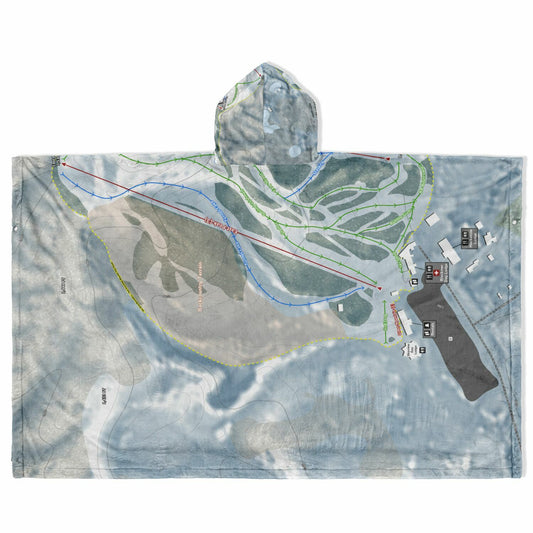 Caberfae Peaks, Michigan Ski Resort Map Flannel Blanket Poncho