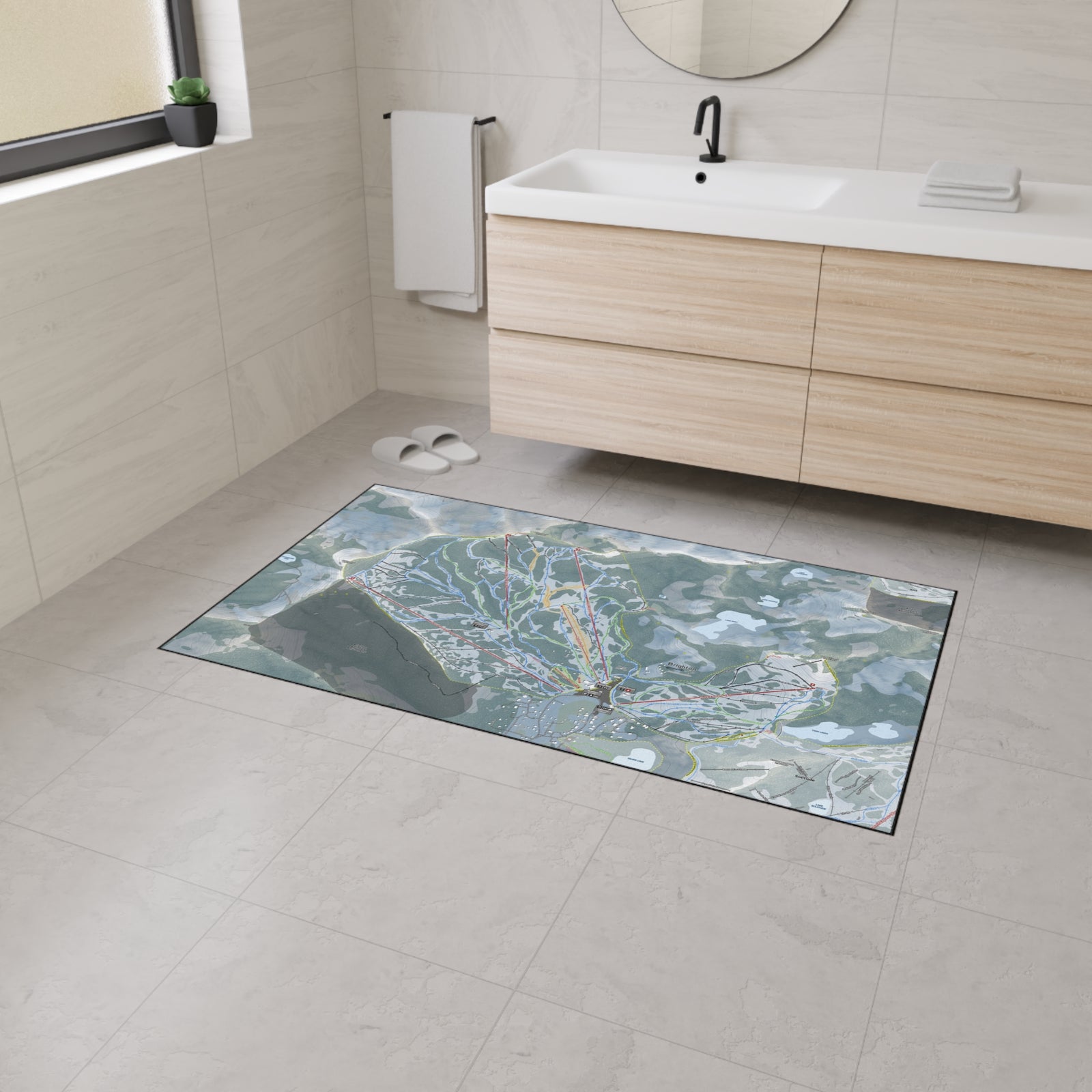 Brighton, Utah Ski Resort Map Heavy Duty Floor Mat