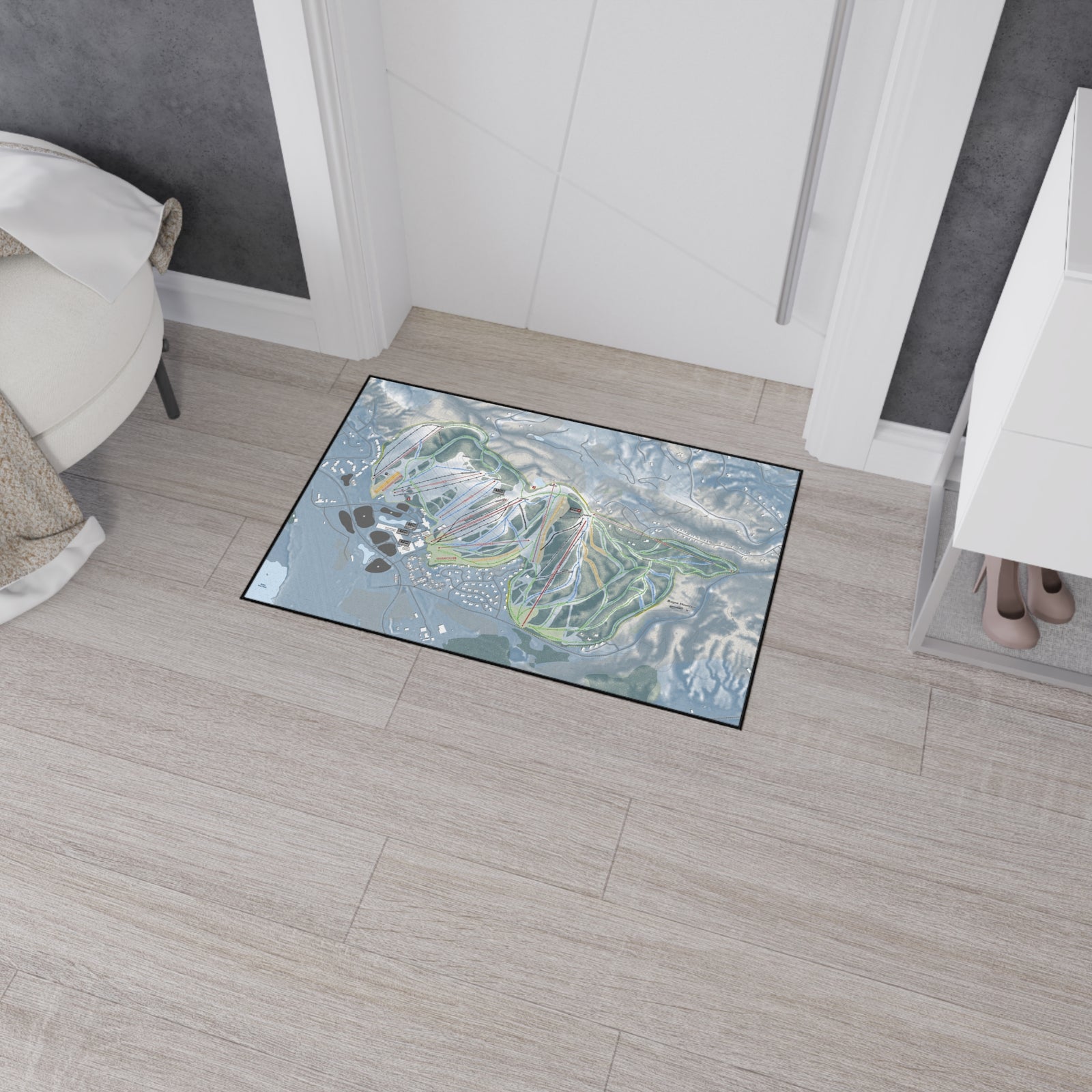 Boyne Mountain, Michigan Ski Resort Map Heavy Duty Floor Mat
