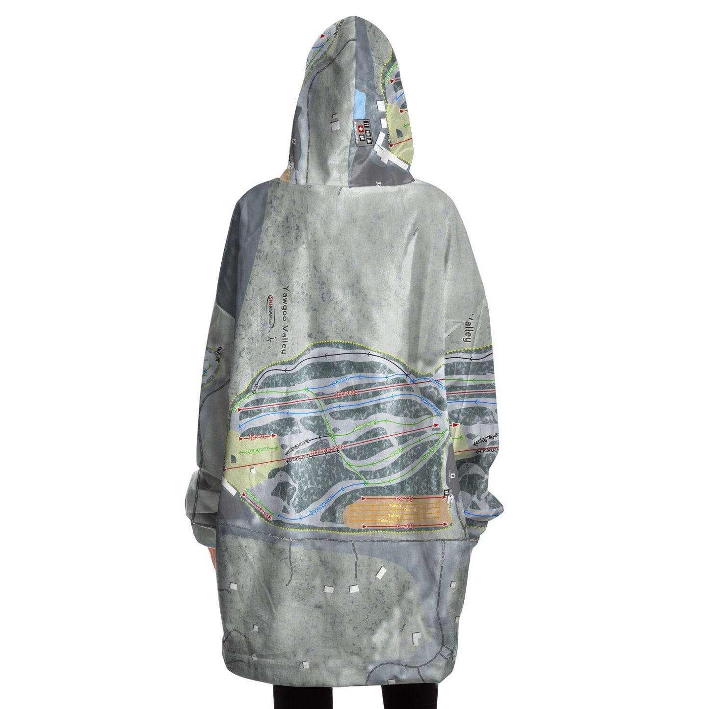 Yawgoo Valley, Rhode Island Ski Trail Map - Snug Hoodie - Powderaddicts