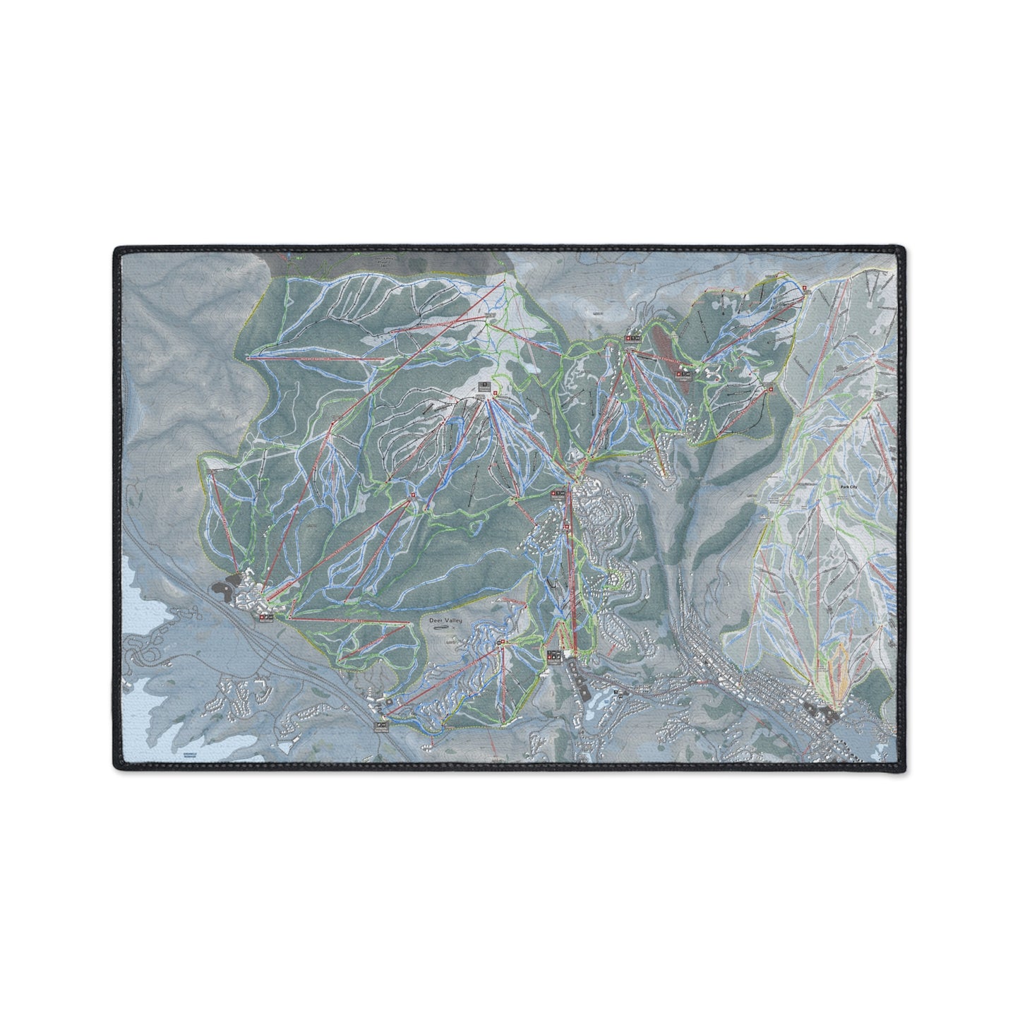 Deer Valley, Utah Ski Resort Map Heavy Duty Floor Mat