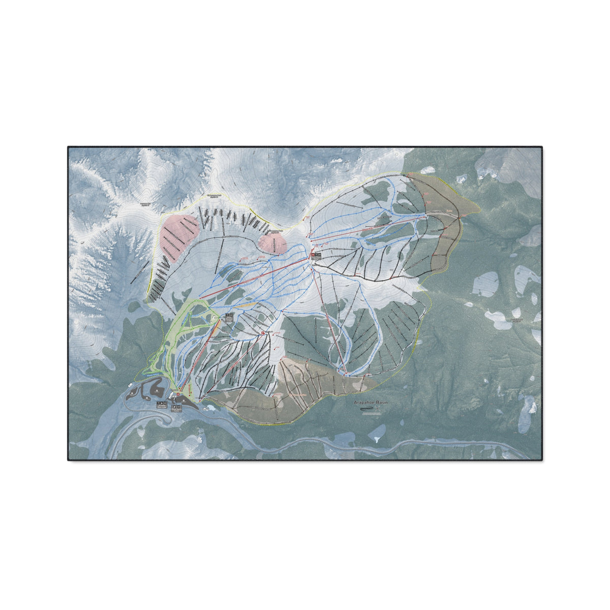 Arapahoe Basin, Colorado Ski Resort Map Heavy Duty Floor Mat