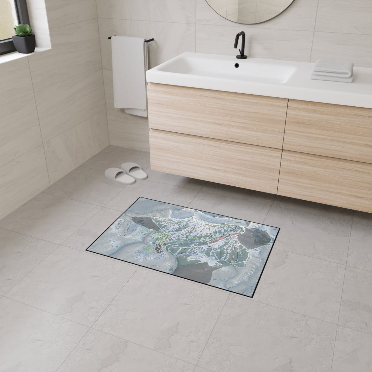 Grand Targhee, Wyoming Ski Resort Map Heavy Duty Floor Mat