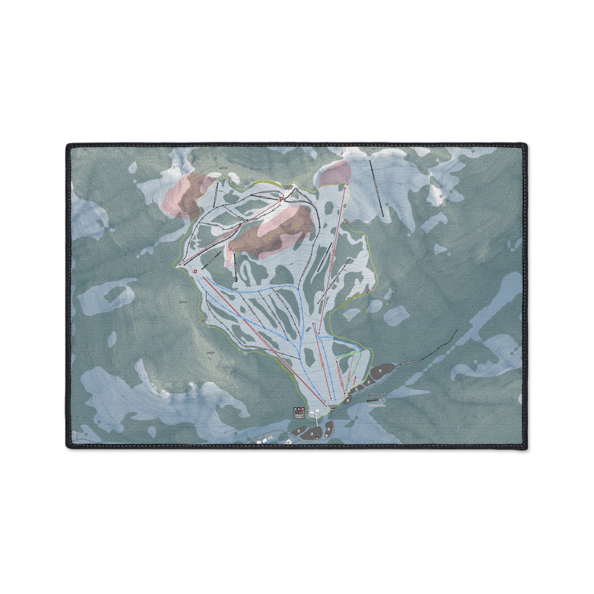 Alpental, Washington Ski Resort Map Heavy Duty Floor Mat