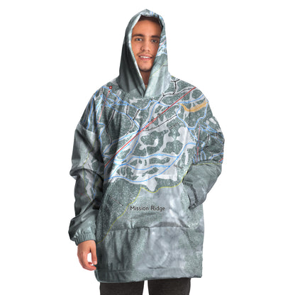Mission Ridge, Washington Ski Trail Map - Snug Hoodie - Powderaddicts