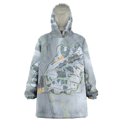 Magic Mountain, Idaho Ski Trail Map Snug Hoodie - Powderaddicts